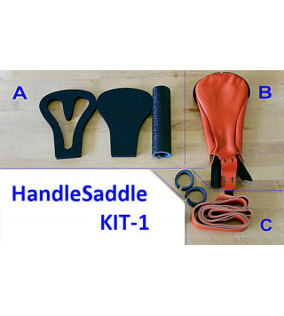KIT-1 for HandleSaddle-Cushion, Cover & Strip in leather