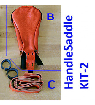 KIT-2 for HandleSaddle - Cover & Strip in leather